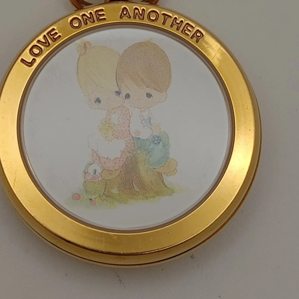 Precious Moments ValDawn Gold Tone Pocket Watch Quartz Roman Japan Movt New Batt